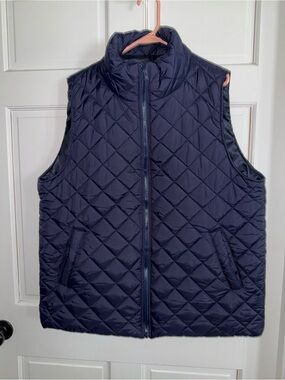 Source Unknown Navy Quilted Diamond-Stitch Vest